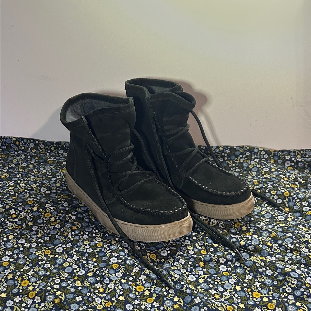 Green suede waterproof cougar winter shoes boots